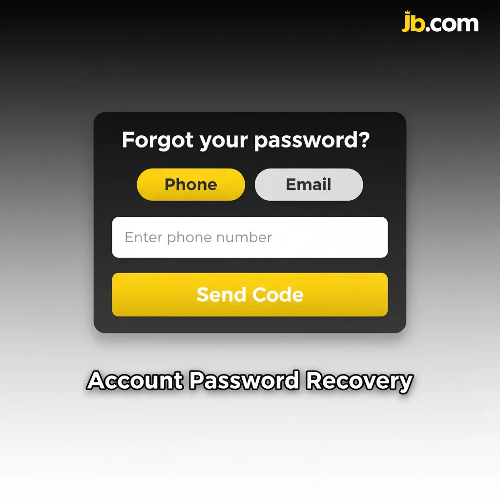 Account password recovery steps: choose SMS or email, verify with code, set new password, then enable 2FA/biometrics.