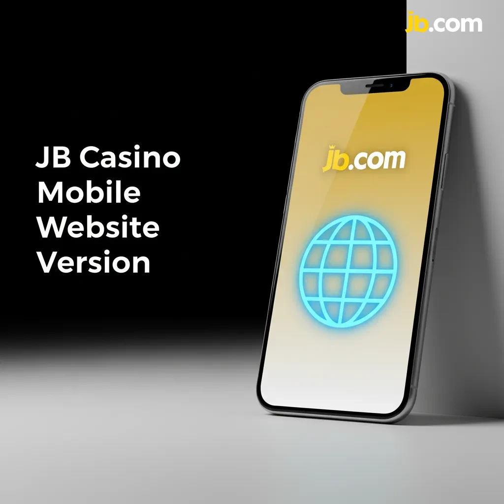 JB Casino mobile website on a smartphone, showing sign-in, bets, slots, live tables, and payments—no download needed.