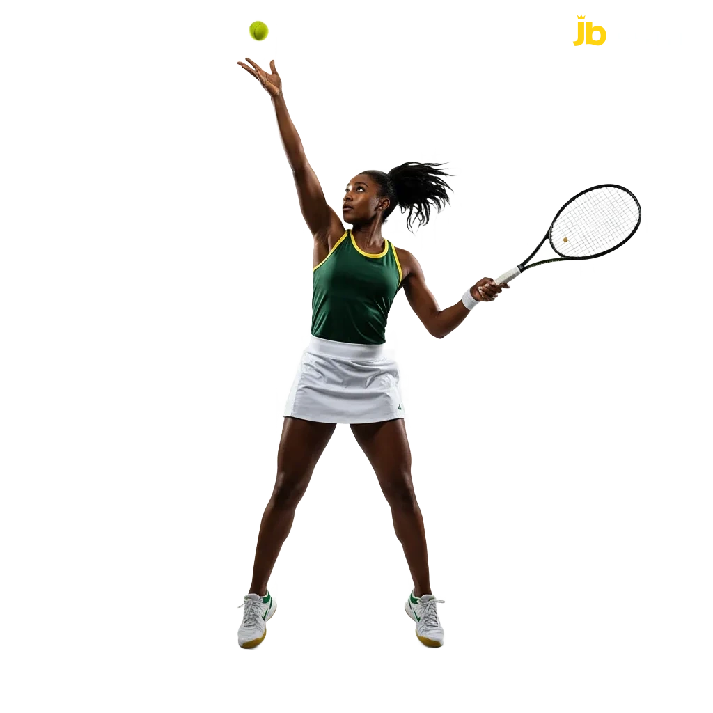 JB Casino tennis betting banner for Ghana, smartphone showing ATP/WTA markets, odds in cedis, live betting and Cash Out.